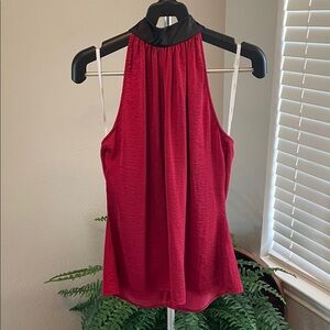 Laundry By Shelli Segal Red Cami with Black Bow Neckline